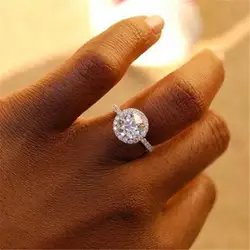 Кольцо для влюбленных Solitaire из стерлингового серебра 925 пробы с кубическим цирконием вечерние Обручальные кольца для женщин классические