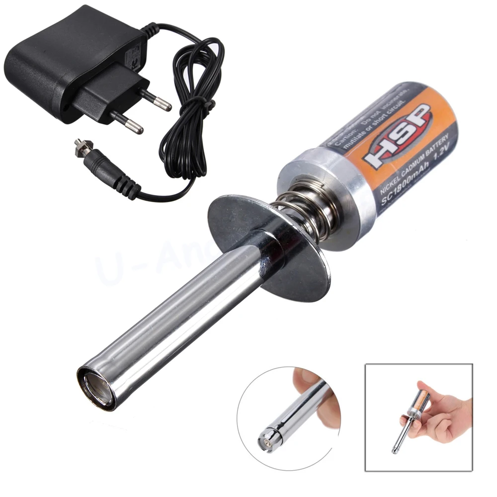 Rc Nitro 1.2 V 1800mah / 3600mah Rechargeable Glow Plug Starter Igniter Ac Charger For Gas Nitro