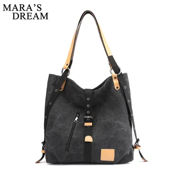 

Mara's Dream 2019 Summer New Shoulder Bag Ladies Canvas Multi-function Handbag Large Capacity Magnetic Buckle Casual Bag