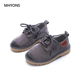 

MHYONS 2018 New Hot Children's Shoes Boys Tri-color Flat Leather Shoes Boys Girls Slip Waterproof Sneakers Student Campus Shoes