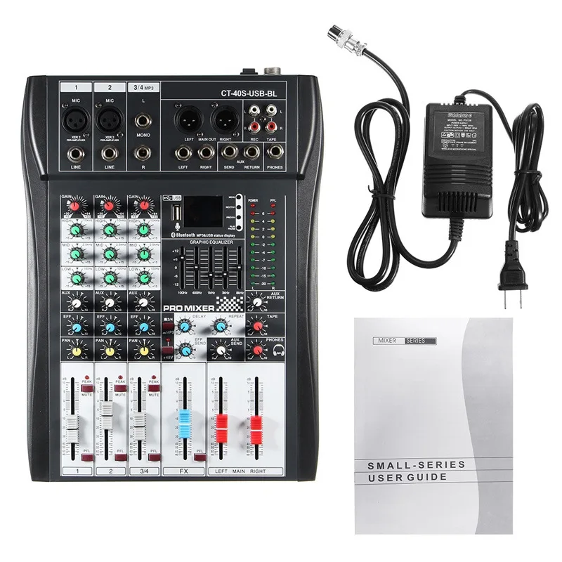 

Faine Profissional 4 Channel bluetooth DJ Mixer Controller DJ Mixing Console Wireless For Audio Music With USB LED Screen Metal