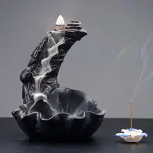 Керамический дзен водопад обратного потока ладан горелка лотоса пруд подставка для ароматических палочек домашний декор креативная кадильница для ароматерапии