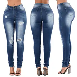 2019 Aecker пикантные женские Синие рваные обтягивающие джинсы брюки для женщин рваные джинсы в лохмотьях штаны джинсы брюки женские