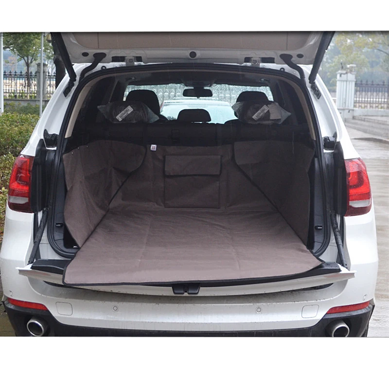 Waterproof Pet Mat Dog Carriers safe Cargo Liner Cover Washable Car travel Protector Back Seat Cover Pockets for SUV Pet Barrier8