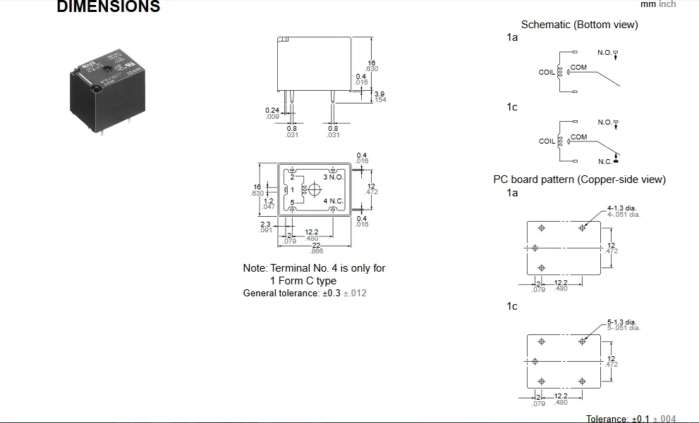 JS1a-5V AJS3319 4Pin 10A 125V новое оригинальное реле