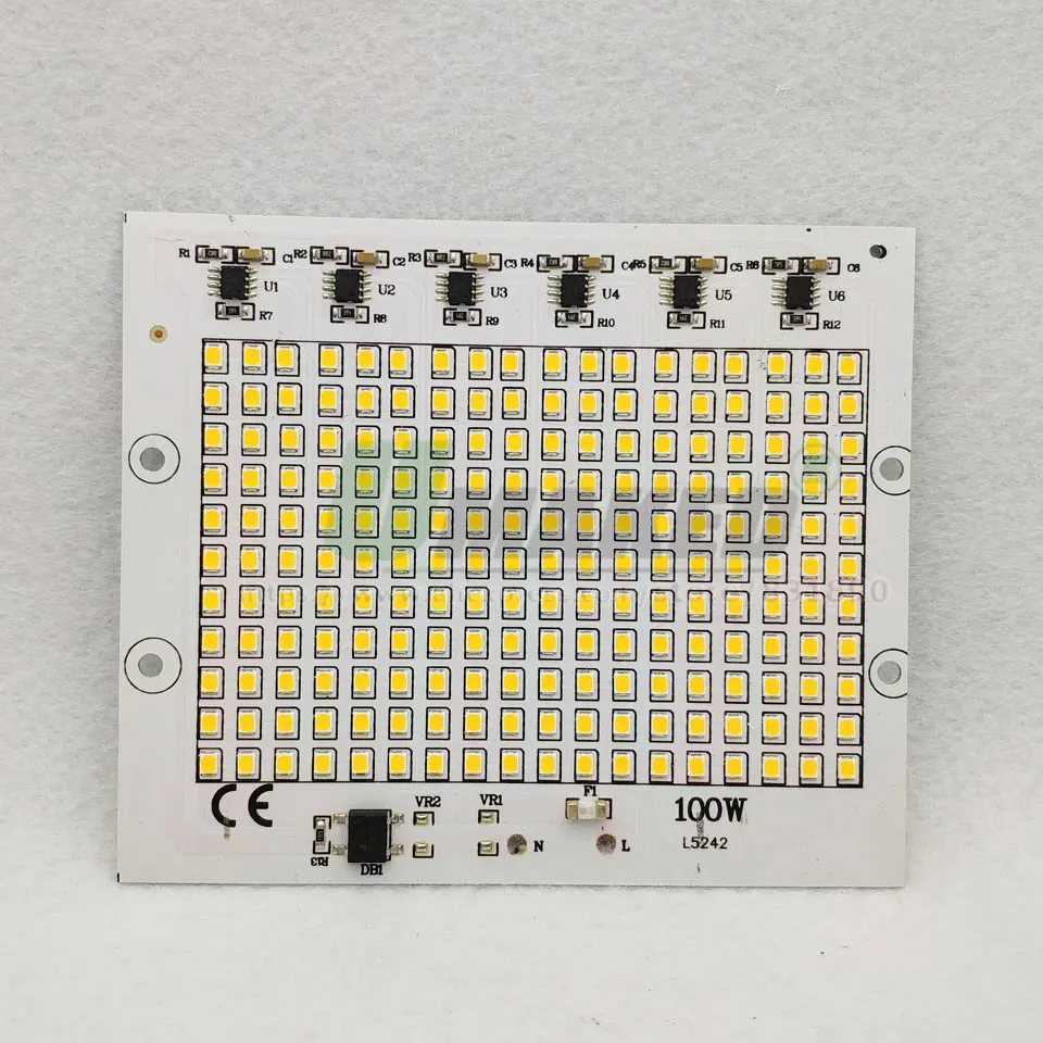 AC220V светодиодный модуль 100 Вт 130x110 мм лм прожектор PCB алюминиевая пластина белый/теплый SMD2835 Смарт IC драйвер для прожектора лампы