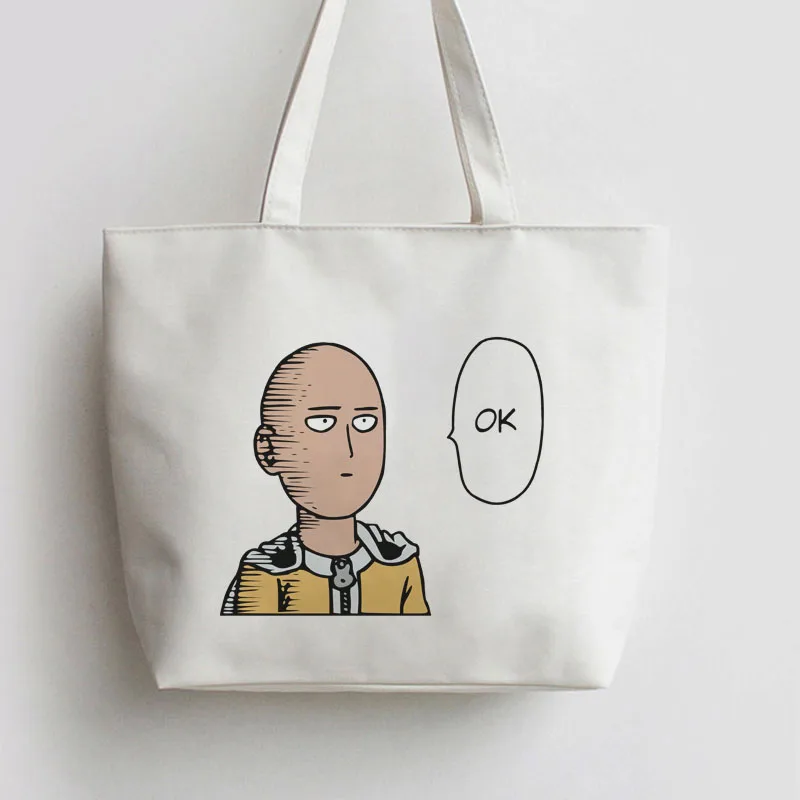 

ONE PUNCH-MAN Japanese Anime Shopping bag Handbag Canvas Cartoon bag Shoulder Tote bags AN070