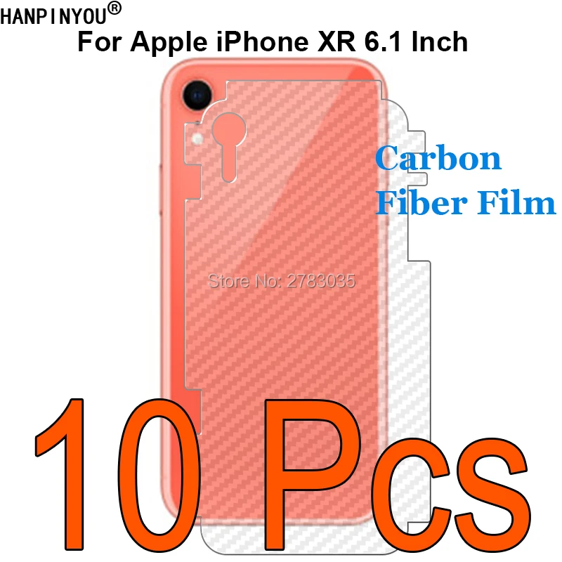 

10 Pcs/Lot For Apple iPhone XR 6.1" Anti-fingerprint Transparent Carbon Fiber Back Side Film Screen Protector