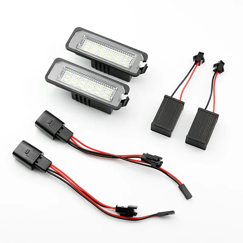 

SNCN 2Pcs 12V No-error LED Number Lamps for Volkswagen VW GOLF 4 5 6 7 Polo 6R Canbus License Plate Lights Car Accessories