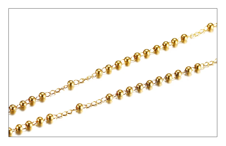 Meaeguet Stainless Steel Chain Cross Pendant Necklace Rosary Link Bead Chain Jesus Christ Pendant For Women Jewelry (4)
