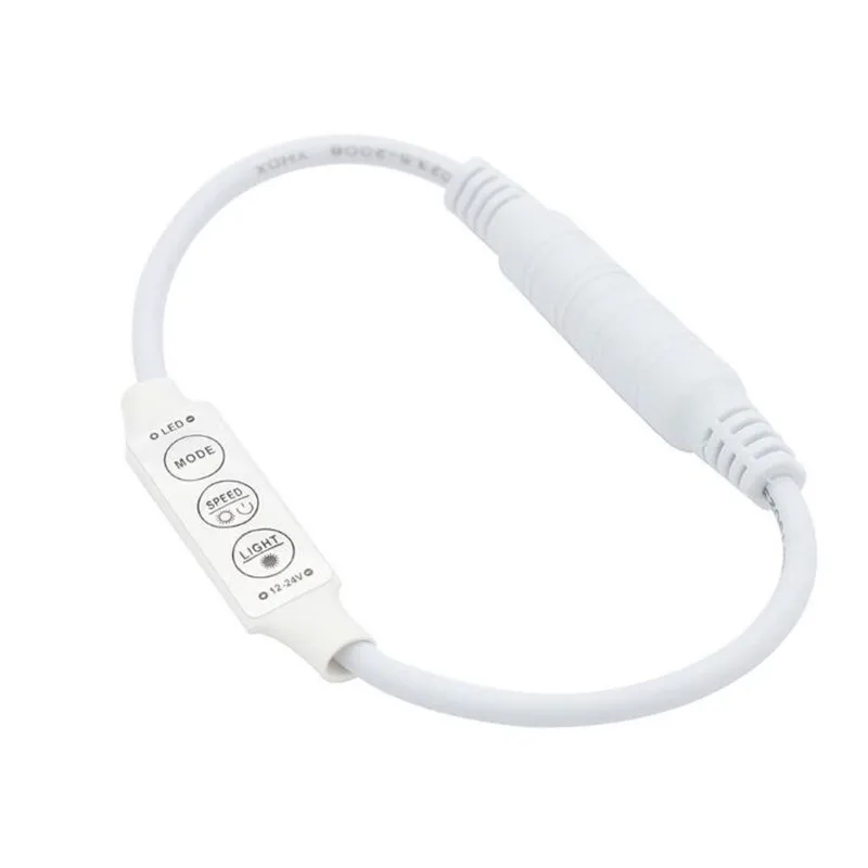 

100PCS Mini 3 Key LED Controller 12V 24V Single Color LED Dimmer With Female Male DC Connector for LED 3528 5050 5730 LED Strip