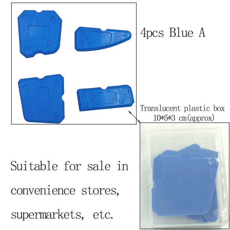 4/9 шт. стеклянный оконная дверь силиконовый шпатель силиконовый инструмент герметик разбрасыватель удобрений Шпатель скребок цемента удаления набор инструментов - Цвет: 4PCS Blue A with Box