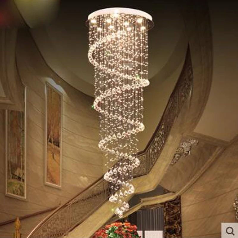 

Crystal chandelier round chandelier in a rotating villa penthouse staircase chandelier Staircase chandelier in a living room LED