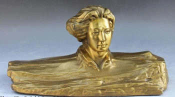 

bi001426 11"Folk Chinese Feng Shui Bronze Revolution Mao Zedong Chairman Head Bust Statue