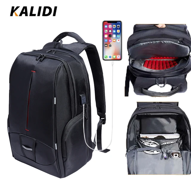 KALIDI Waterproof Laptop Backpack 17.3 Inch Travel Bags Usb 17 Inch School Men Backpacks Women
