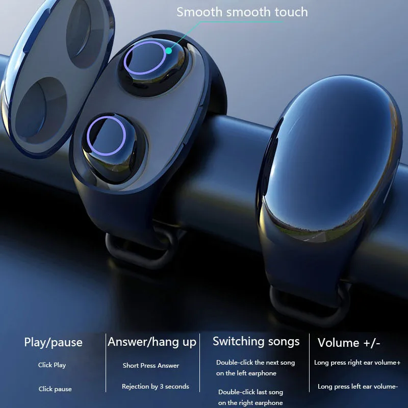 

HM50 TWS Sport Bluetooth earphone Stereo Wireless headphones Bluetooth Headset with Watch band charging pod for iPhone X Huawei