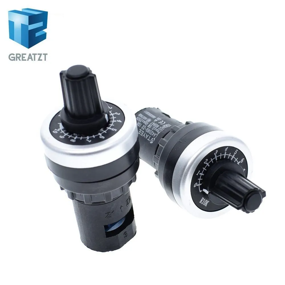 

GREATZT LA42DWQ-22 1K 2K 5K 10K 22mm Diameter Pots Rotary Potentiometer Converter Governor Inverter Resistance Switch