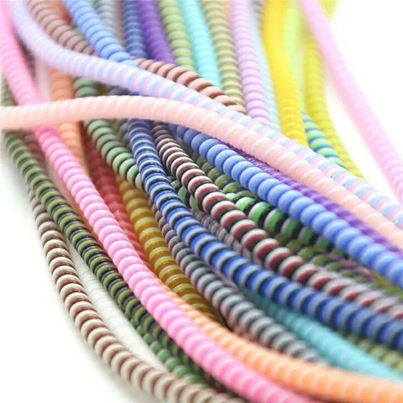 

Cable protector Bobbin winder 1.4M Data Line Case Rope Protection Spring twine For iphone 6 6s plus 7 Android USB earphone Cover