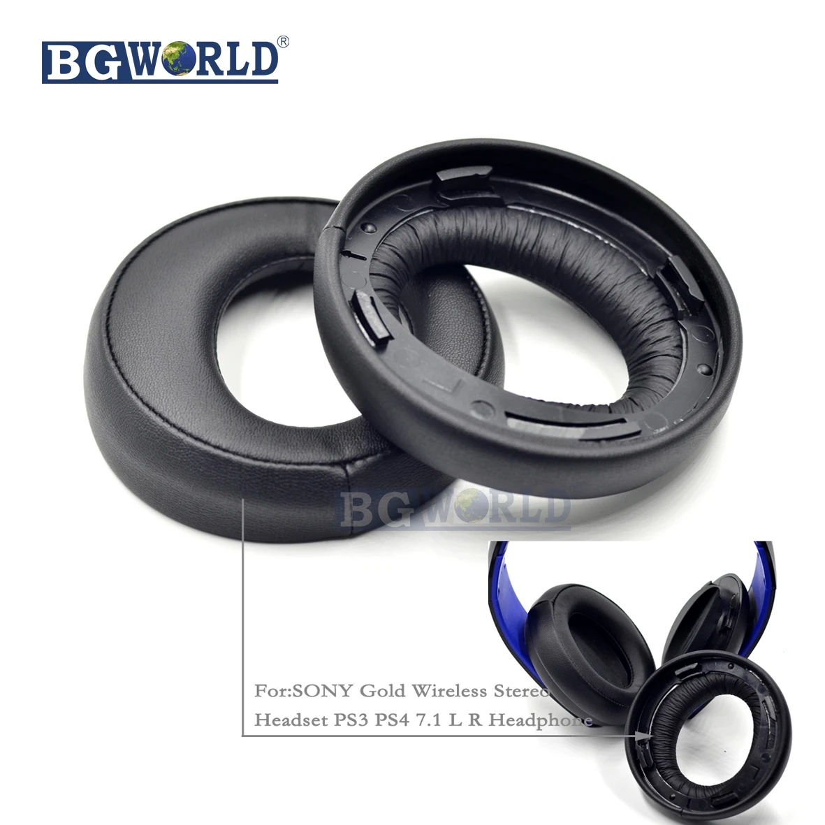 BGWORLD Replacement Black Cushion EarPad ear pads For SONY Gold