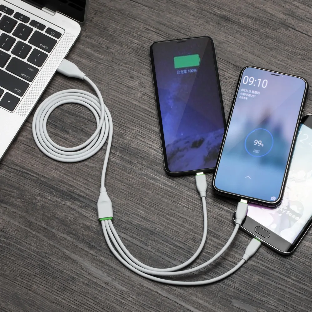 

3 A fast charging cable for iphone for samsung for type C 3A data cable 1 meter charge together
