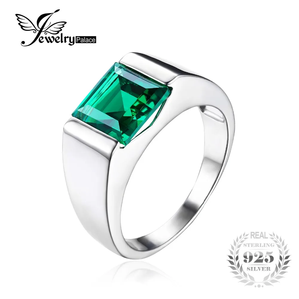jewelrypalace classic fashion 234ct emerald wedding ring for mens sets genuine 925 solid sterling sliver - Emerald Wedding Rings jewelrypalace classic fashion 234ct emerald wedding ring for mens sets genuine 925 solid sterling sliver - Emerald Wedding Rings