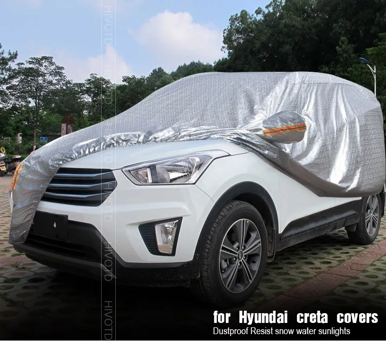 Hivotd для hyundai creta ix25 Полное покрытие авто алюминиевая пленка водонепроницаемый пылезащитный, УФ-теневая крышка авто наружный аксессуары