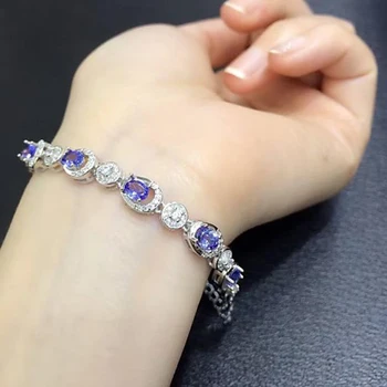 

2017 Sale Limited Qi Xuan_Fashion Jewelry_Blue Stone Fashion Bracelets_S925 Solid Silver Blue Bracelet_Factory Directly Sales