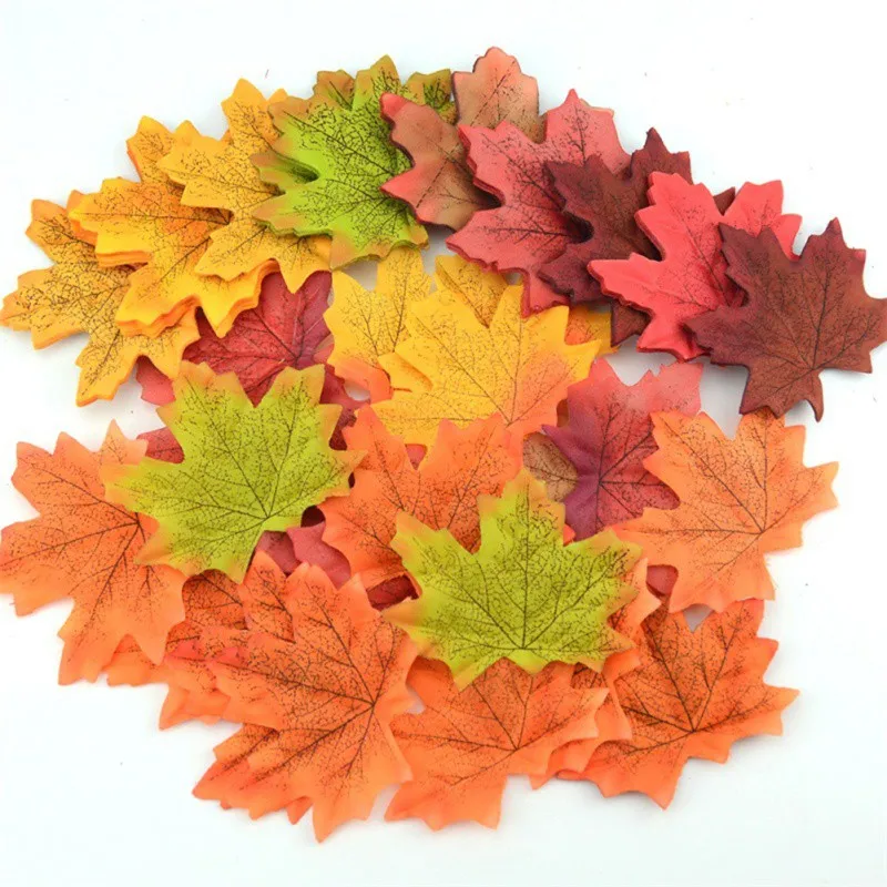 

Simulation Maple Leaves Artificial Decorative Maple Leaves Fake Fall Leaves For Home Wedding Party Decor 200/300/400/500Pcs