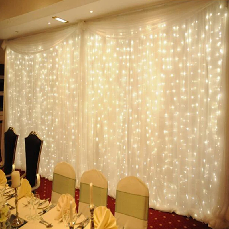 

Led Light String LED String Garland Christmas Net Lights Fairy Xmas Party Garden Wedding Decoration Curtain Lights 3x1/3x2m