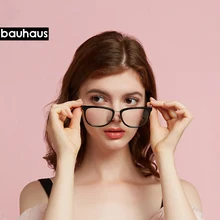 Bauhaus, модные женские солнцезащитные очки, оправа для очков, Ретро стиль, винтажные очки с прозрачными линзами, металлические простые оптические очки для женщин
