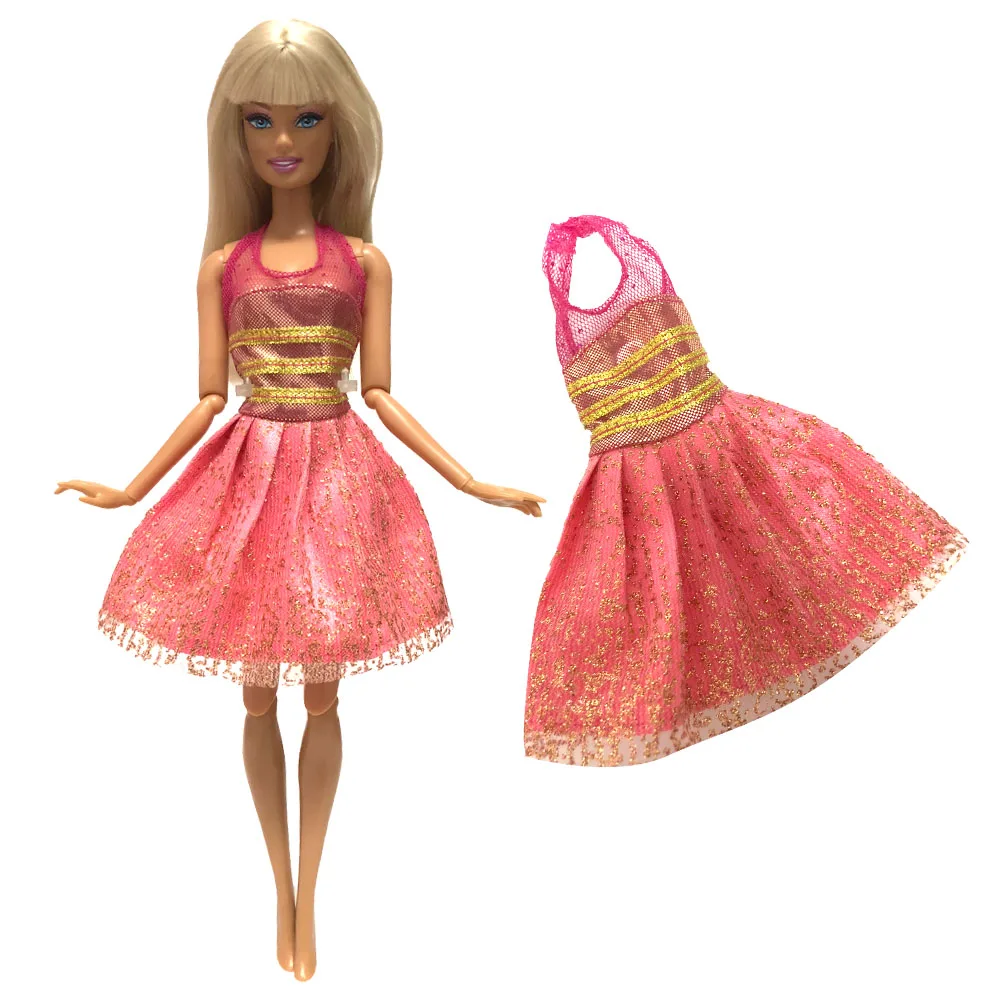 NK One Set Doll Clothes Dress Fashion Skirt Party Gown For Barbie Doll Accessories Baby Toys DIY Girl Best Gift 033A JJ