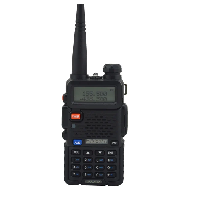 baofeng walkie talkie uv-5r dualband two way radio  VHF/UHF 136-174MHz & 400-520MHz FM Portable Transceiver with earpiece black
