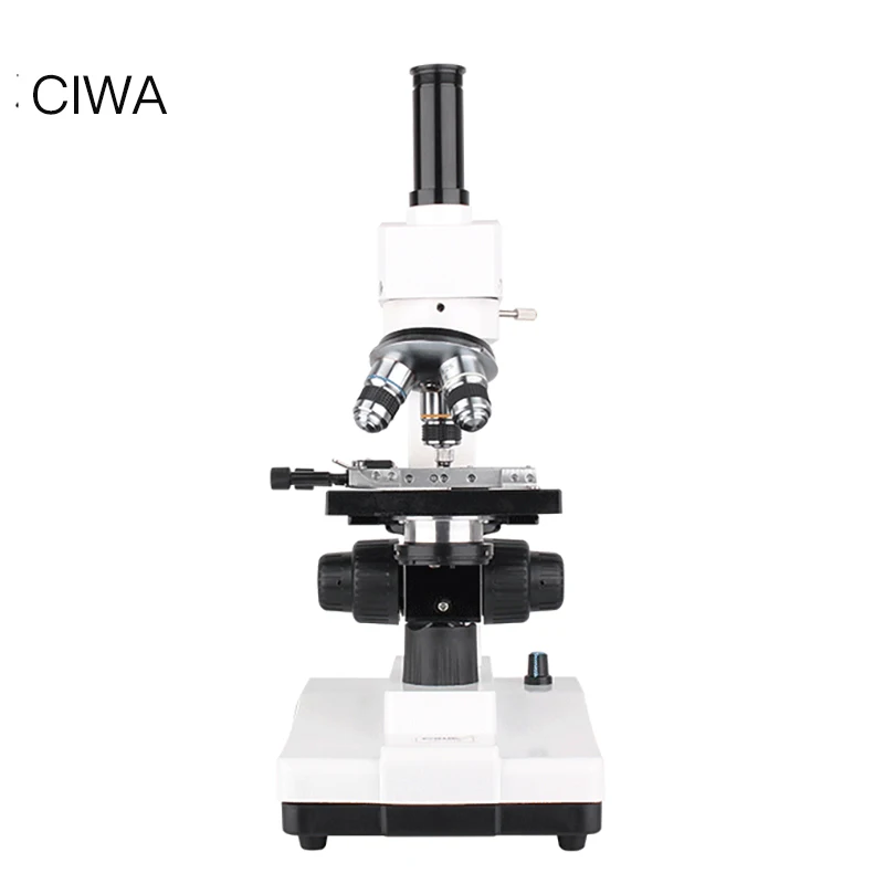 CIWA Профессиональный 1600X биологический микроскоп бинокулярный бинокль HD исследовательский обучающий светодиодный монокулярный HD микроскоп с подсветкой