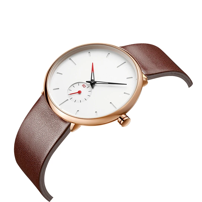 CL028 черный чехол, большой циферблат, мужские часы с голубым логотипом, мужские деловые часы из натуральной кожи, OEM брендинг, персонализированные часы