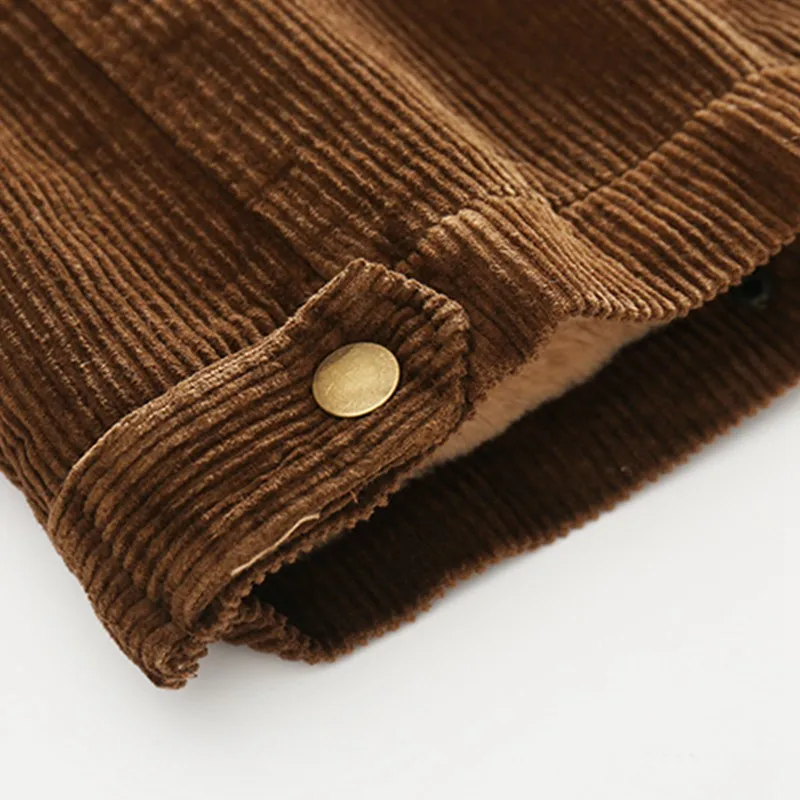 CROAL CHERIE 80-130cm Thicken Corduroy Velvet Jacket For Girls Motorcycle Style Baby Boy Clothing Outerwear Cotton Parkas  (1)