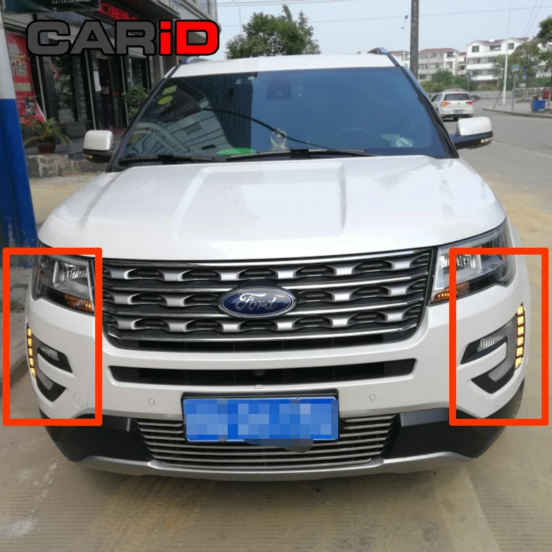 

SNCN LED Daytime Running Lights DRL Day Light Fog Lamp Function Signal Light For Ford Explorer 2016 2017 Waterproof