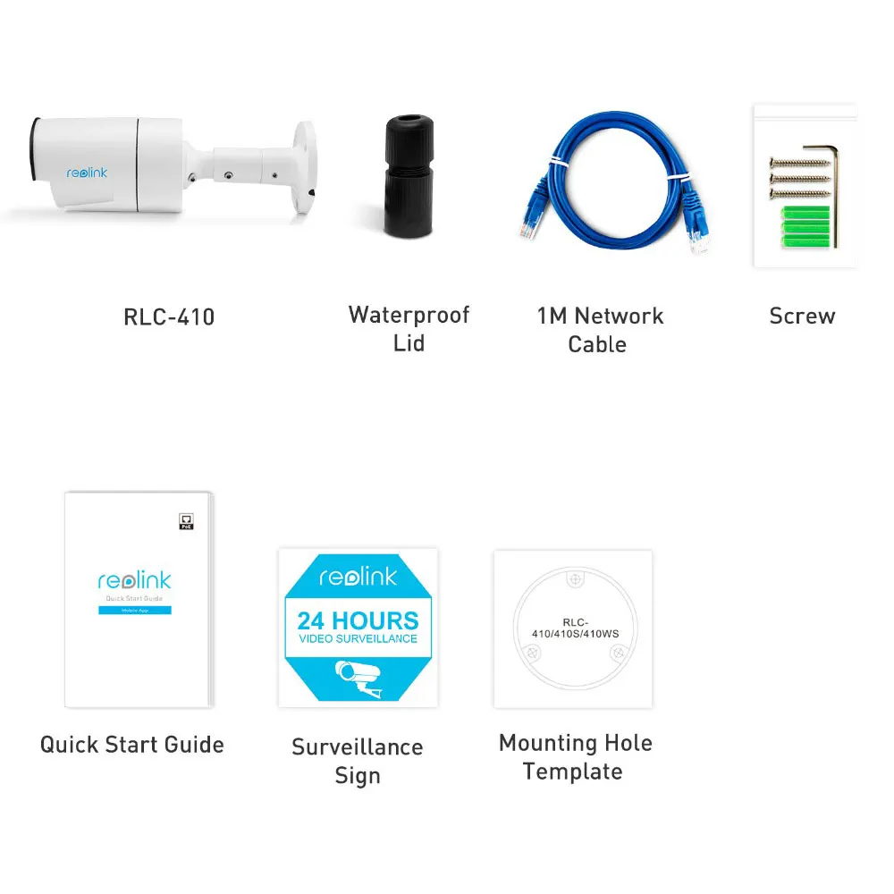 Reolink, RLC-410, PoE, ip-камера, 5MP, HD, для улицы, для помещений, водонепроницаемая, инфракрасная, ночное видение, для безопасности, видео, камера наблюдения