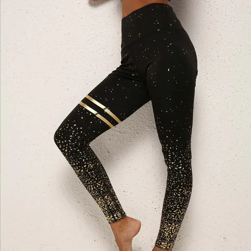 

2019 Explosion Women Athletic Wear Breathable Yoga Pants Leggings Hot Stamping Plus Sized Gym Wear