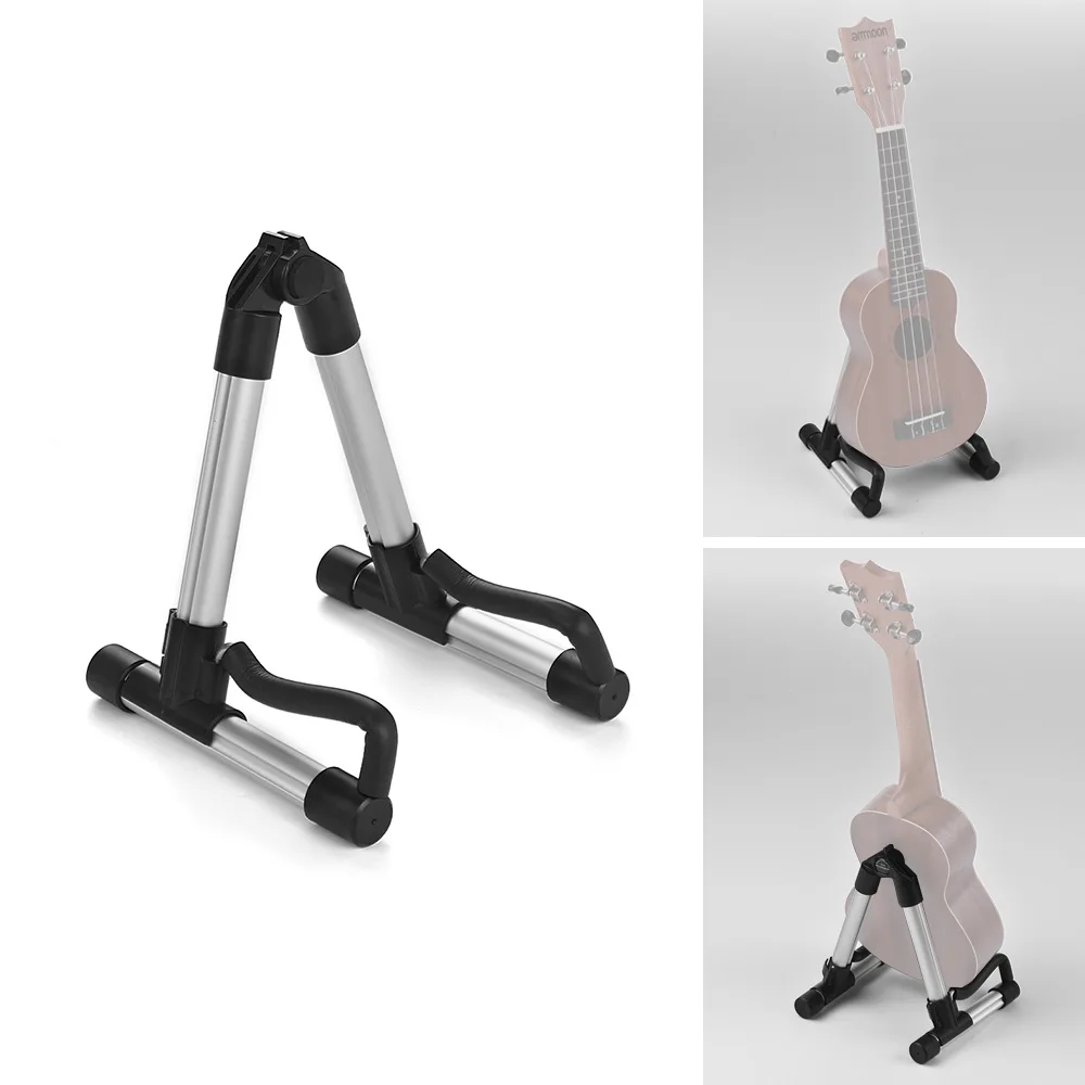 

Portable Ukulele Stand Ukelele Uke Holder A-Frame Aluminum Alloy Guitar Accessories for 18-26 Inches Ukuleles