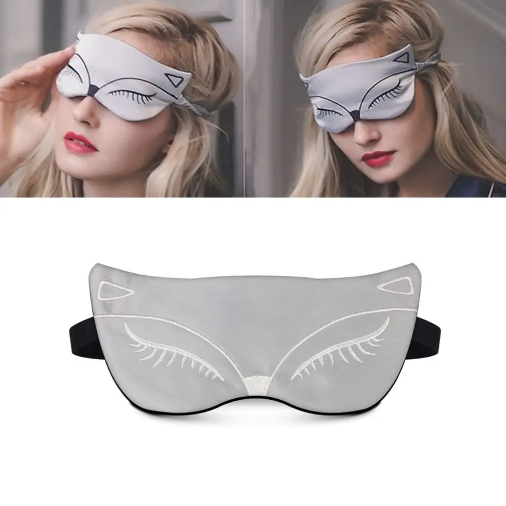 

1Pc Soft Eye Patch Eye Mask Cute Little Fox Embroidery Shading Creative Travel Relax Lunch Break Sleeping Eye Masks Cover