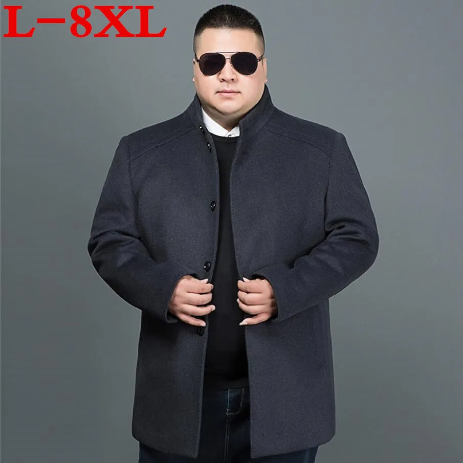 Новинка 2017 большие размеры 8XL 7XL зимняя куртка для мужчин утепленное шерстяное