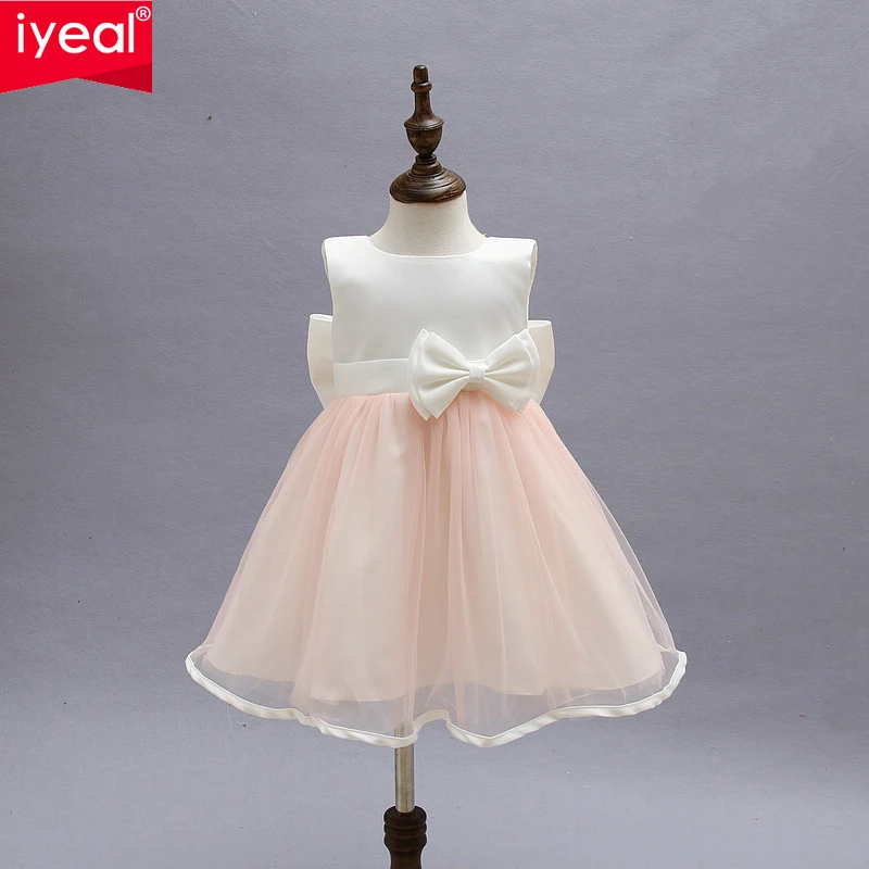 

IYEAL Kid Dresses For Girls Children Infant Toddler Princess Party Wedding Dresses With Bow for Summer Girls Clothes 2-8 Years