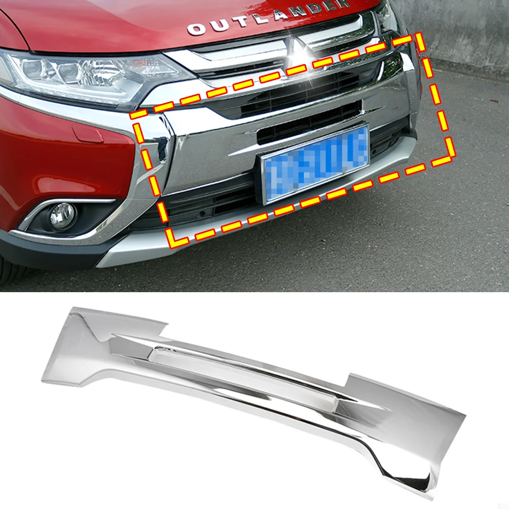 

AITWATT ABS Chrome Front Bottom Bumper Front Grille Grille Decoration Cover Trim 1Pcs For Mitsubishi Outlander 2016 2017 2018