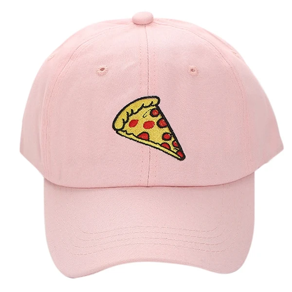 Унисекс пиццы вышивка бейсболка, Кепка-тракер Регулируемый головной убор из хлопка в стиле «хип-хоп» Стиль - Цвет: Розовый