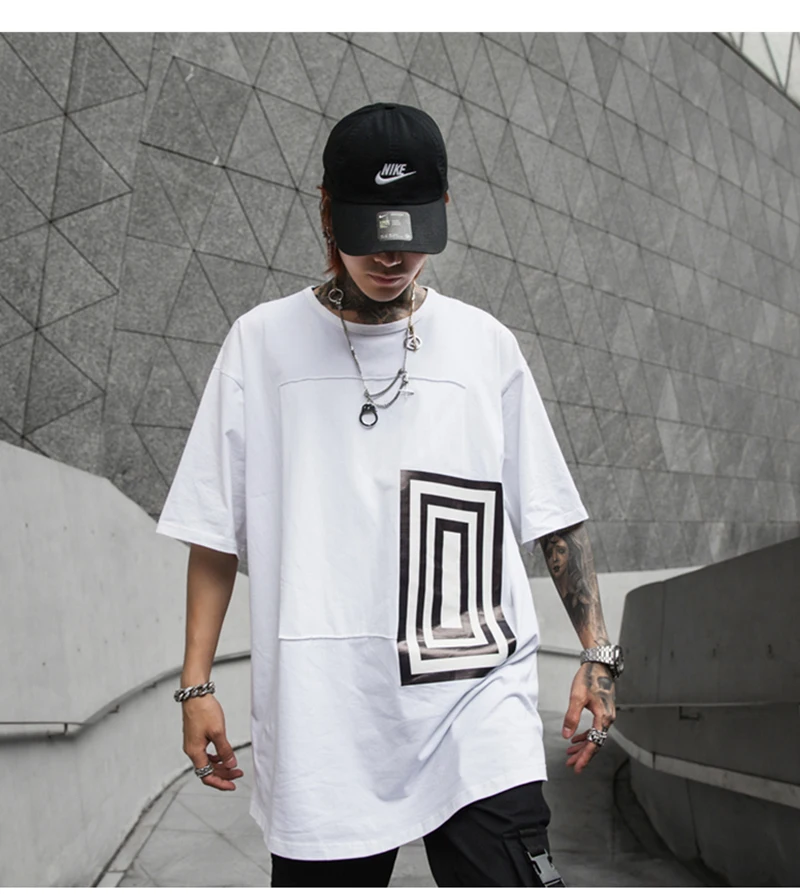  Korean Oversized Shirt Men Thin Summer Hawaiian Hip Hop Printed Shirts Mens   (5)