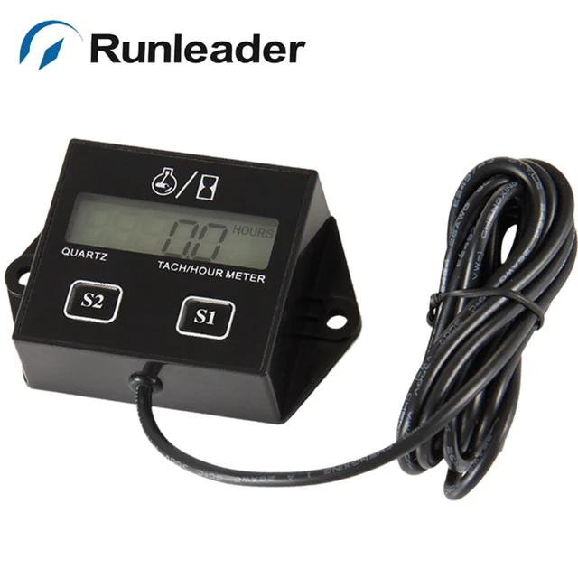 Runleader Gasoline Engine Tachometer Hour Meter For Car Truck Lawn Runleader Gasoline Engine Tachometer Hour Meter For Car Truck Lawn Mower Log Splitter Hay Baler