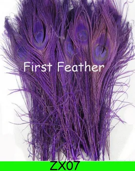 

Freeshipping! 100Pcs/Lot 10-12 Inch 25-30cm dark purple Peacock Tail Feathers decorating with peacock feathers ZX07