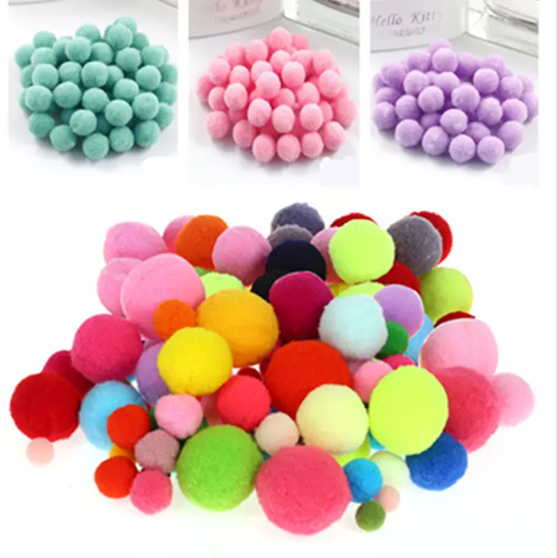 

20g Mini Pompom 10 15 20 25 30mm Fur Plush Pompoms Ball for Craft DIY Soft Wedding Home Decor Garment Sewing on Cloth Accessorie
