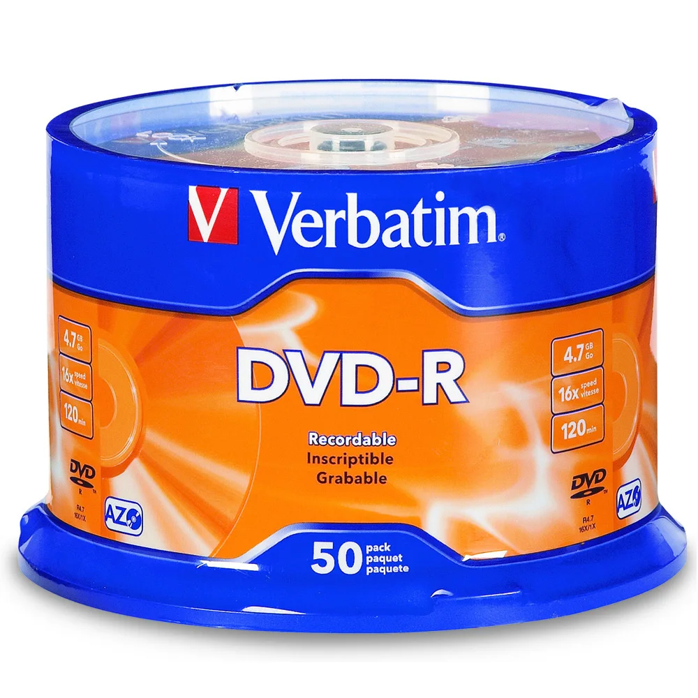 DVD диски Verbatim 16X4,7 GB DVD-R пустые CD диски Bluray записываемые носители компактные записи после хранения данных Пустые DVD диски Lotes