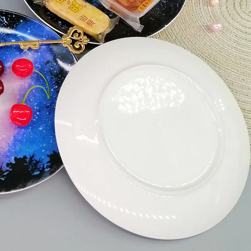 8 дюймов Скандинавское ночное небо Звезда Аврора керамическое обеденное блюдо тарелка декоративное блюдо салат десерт Закуски Блюдо еда контейнер посуда